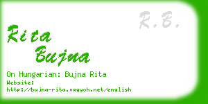 rita bujna business card